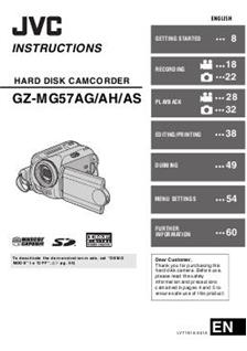 JVC GZ MG 57 manual. Camera Instructions.
